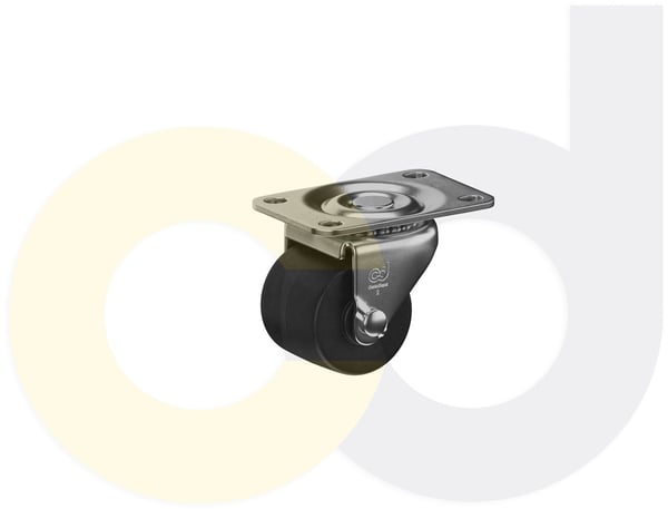 CasterDepot Low Profile Casters - Polyolefin Wheel - Capacities Up To 300 Lbs. - HC016.8CA