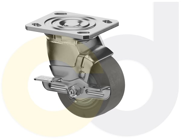 CasterDepot Top Plate Casters - Thermo-Rubber Wheel - Capacities Up To 600 Lbs. - HC091.E39
