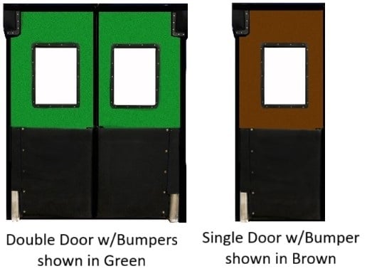 Ruff Tuff V-Cam Single & Double Panel Heavy-Duty Industrial Doors - HRTV8496D-BUMP-GREEN