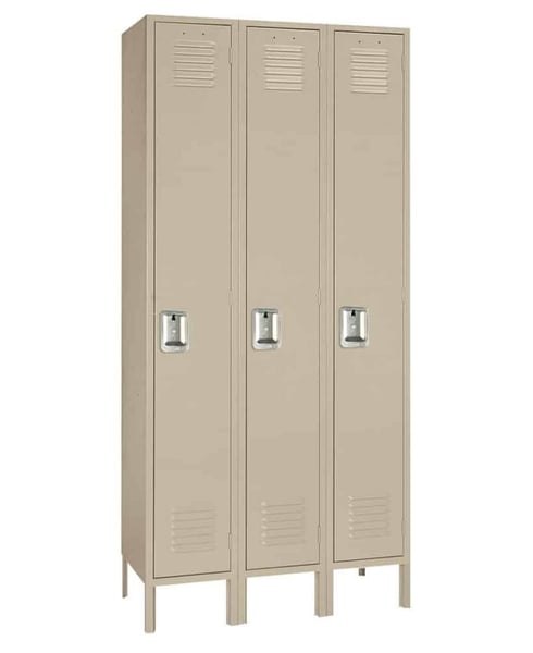 Single Tier Steel Lockers - H50323-PUTTY