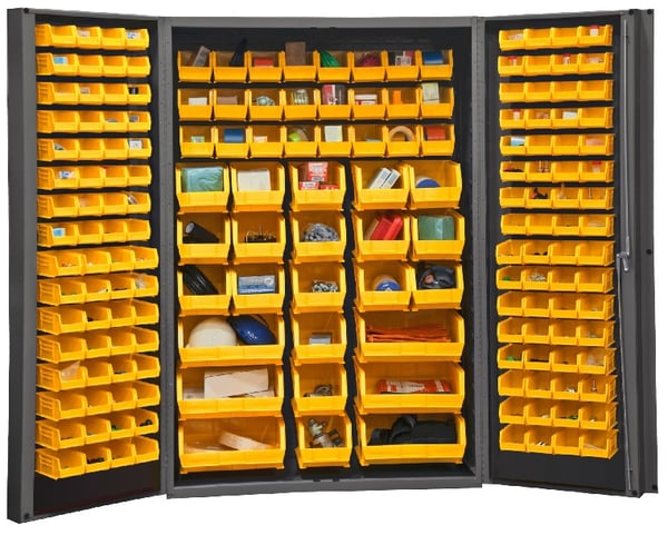Heavy Duty All-Welded Bin & Shelf 14 Ga. Steel Storage Cabinets - HDC48-176