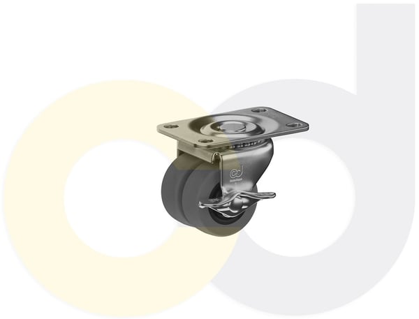 CasterDepot Low Profile Casters - Thermo-Rubber Wheel - Capacities Up To 180 Lbs. - HC016.8C7
