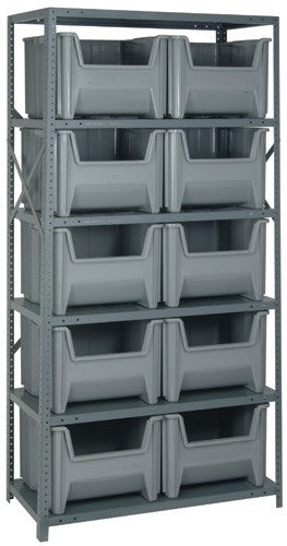 Shelving Units With Stackable Storage Bins - HQSBU-800-GY