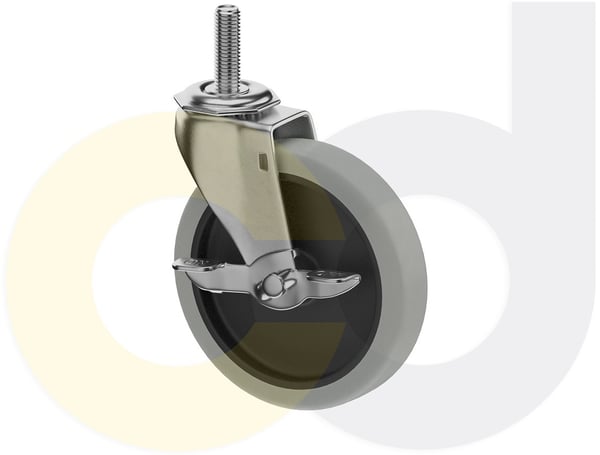 CasterDepot Threaded Stem Casters - Thermo-Rubber Wheel - Capacities Up To 110 Lbs. - HC014.73D