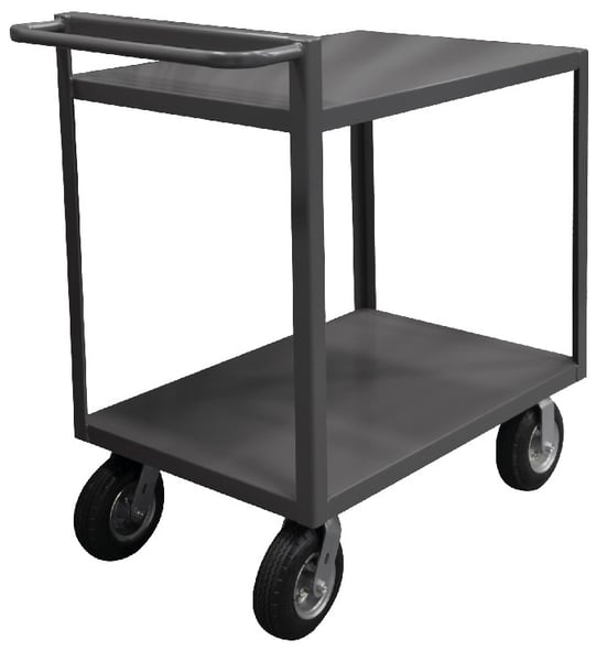 2 Shelf Stock Carts With Raised Handles - HRSCR-3048-ALD-95