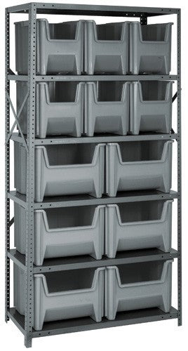 Shelving Units With Stackable Storage Bins - HQSBU-600800-GY