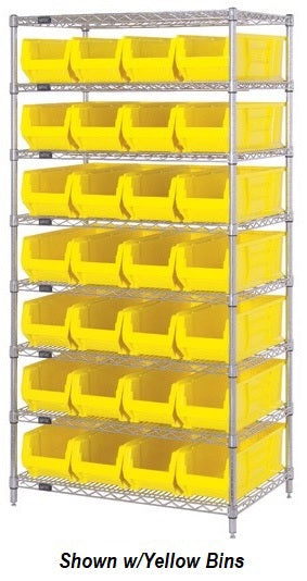 Chrome Wire Shelving Units With Hulk Containers - HWR8-950-B