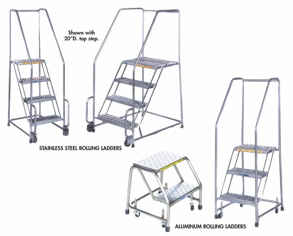 Stainless Steel & Aluminum Rolling Ladders - HSSTR420P