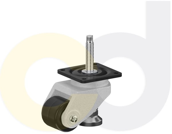 CasterDepot Leveling Casters - Nylon Wheel - Extended Foot Adjustment - Capacities Up To 700 Kg. - HC015.53B
