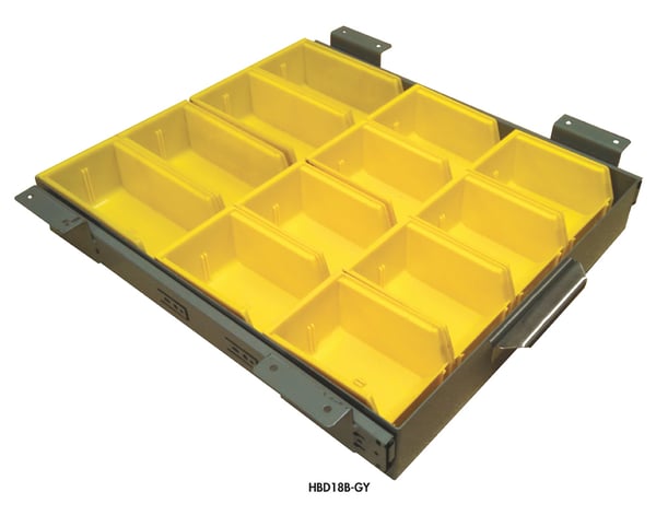 Mobile Work Stations Optional Bin Drawer - HBD18B-GY