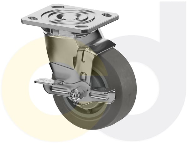 CasterDepot Top Plate Casters - Thermo-Rubber Wheel - Capacities Up To 600 Lbs. - HC091.E7D