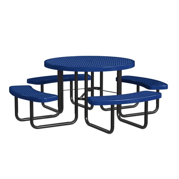 Expanded Metal Portable 46In Round Table - HT46ROP-NAVY