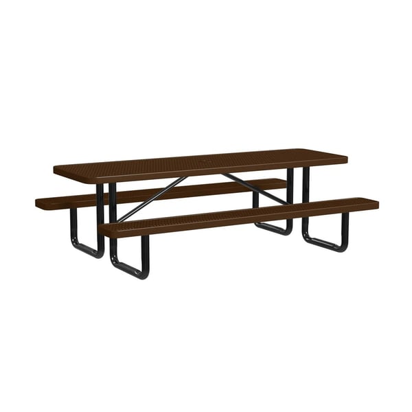 Expanded Metal Portable 8Ft Picnic Table - HT8XPP-BROWN