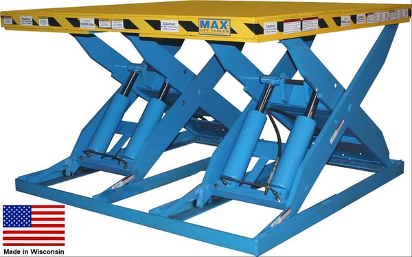 Max-Lift Scissor Lift Table Double Wide - HBM-MXW-12K-55R-5066-F
