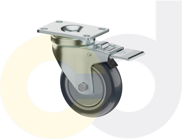 CasterDepot Top Plate Casters - Thermo-Urethane Wheel - Capacities Up To 350 Lbs. - HC015.BE7