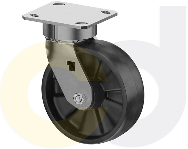 CasterDepot Ergonomic, Top Plate Casters - Glass-Filled Nylon Wheel- Cap. Up To 1400 Lbs. - HC020.107