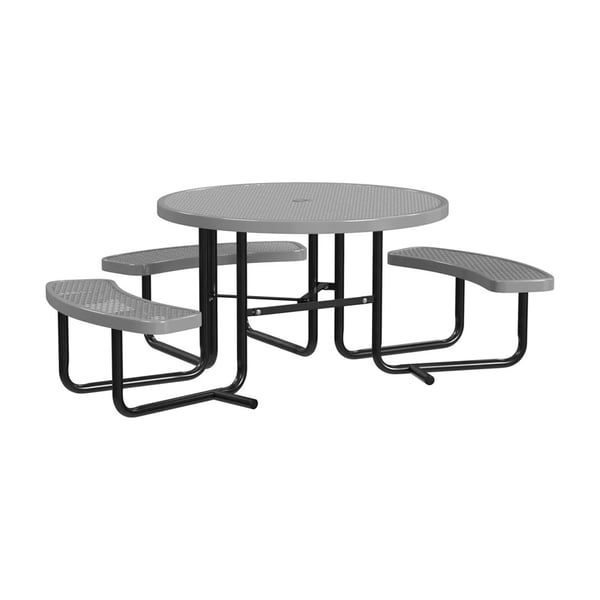 Expanded Metal Portable 46In Round Table - HT46ROP-ADA-GRAY