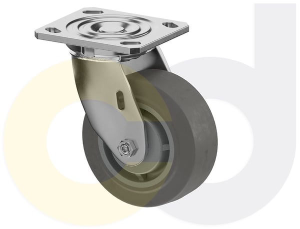 CasterDepot Top Plate Casters - Thermo-Rubber Wheel - Capacities Up To 600 Lbs. - HC091.E7A