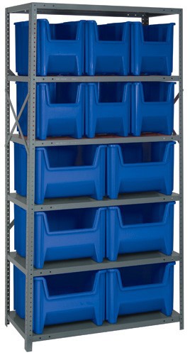 Shelving Units With Stackable Storage Bins - HQSBU-600800-B