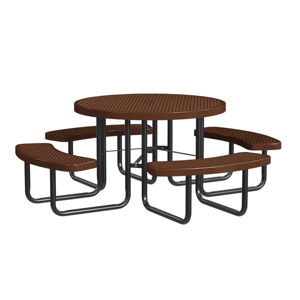 Expanded Metal Portable 46In Round Table - HT46ROP-BROWN