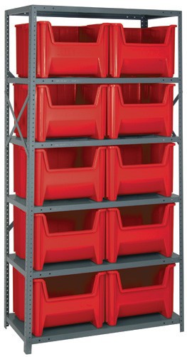 Shelving Units With Stackable Storage Bins - HQSBU-800-R