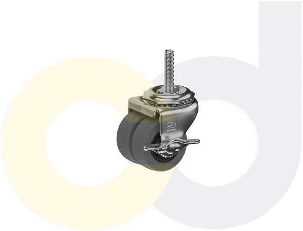 CasterDepot Low Profile Casters - Thermo-Rubber Wheel - Capacities Up To 180 Lbs. - HC012.518