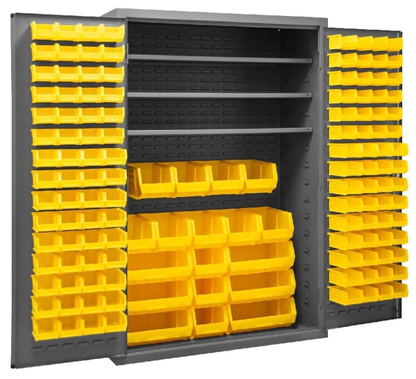16 Gauge Cabinets With Hook-On-Bins® And Shelves - H2502-138-3S-95