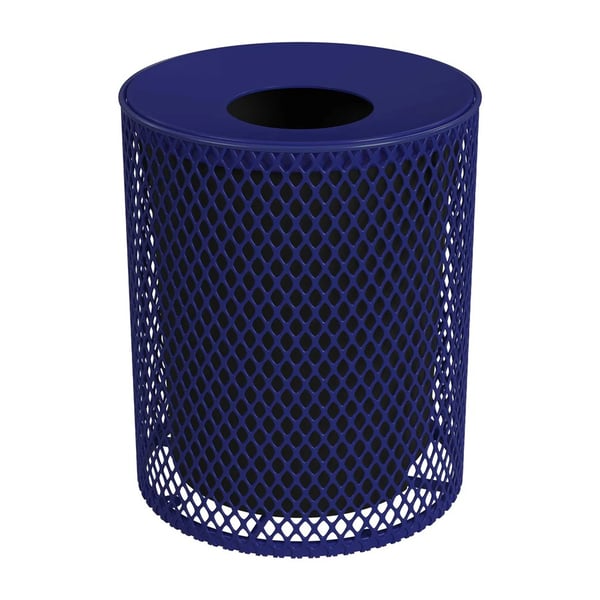 32 Gallon Expanded Metal Portable Receptacle - H32EXPLNSML-NAVY