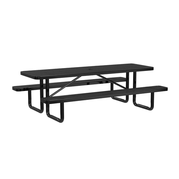 Expanded Metal Portable 8Ft Picnic Table - HT8XPP-BLACK