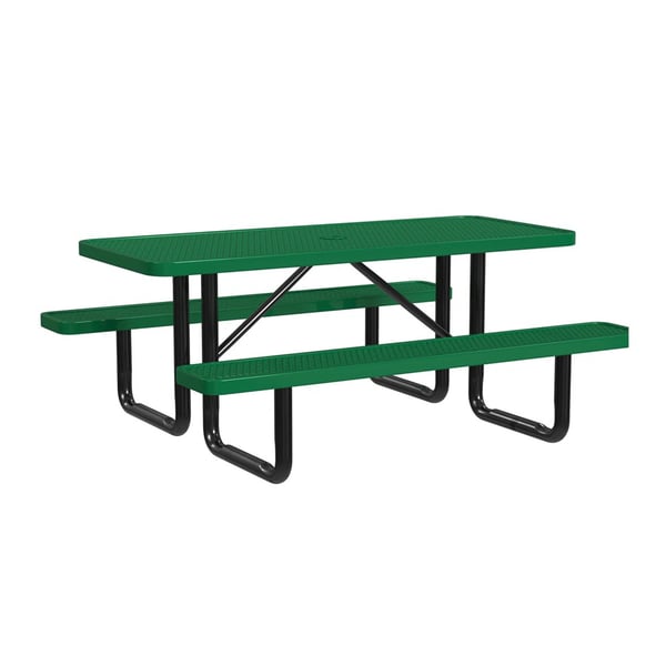 Expanded Metal Portable 6Ft Picnic Table - HT6XPP-GREEN