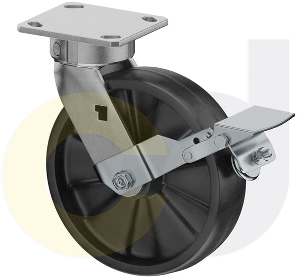 CasterDepot Ergonomic, Top Plate Casters - Glass-Filled Nylon Wheel- Cap. Up To 1400 Lbs. - HC091.A64