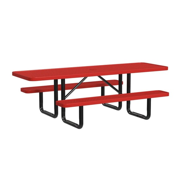 Expanded Metal Portable 8Ft Picnic Table - HT8XPP-ADA-RED