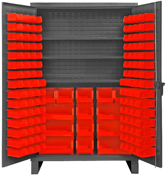 Heavy Duty Storage Cabinets With Hook-On Bins - HHDC48-134-3S1795