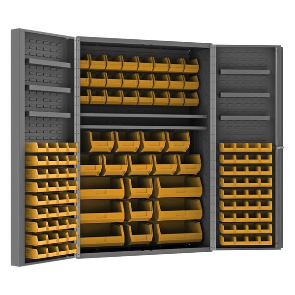 Heavy Duty All-Welded Bin & Shelf 14 Ga. Steel Storage Cabinets - HDC48-114-6DS
