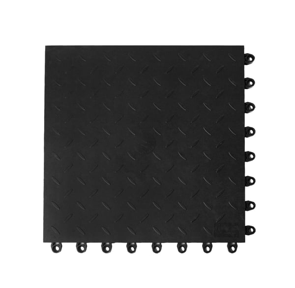 MT2 Interlocking Anti-Fatigue Floor Tiles, Recycled - HMT2.78X24X24.DI.BK.CS