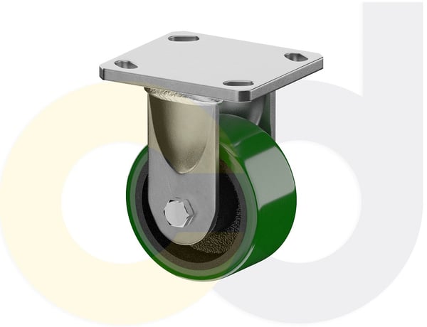 CasterDepot Ergonomic, Top Plate Casters - Poly On Cast Iron Wheel- Capacities Up To 1400 Lbs. - HC091.B31