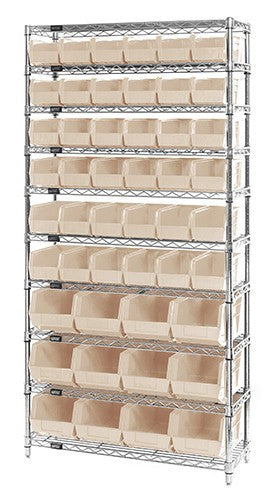 Chrome Wire Shelving Units With Ultra Bins - HWR10-230240-I