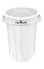 Crusader Round Trash Cans - HCTC-44-WHITE