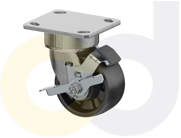 CasterDepot Ergonomic, Top Plate Casters - Glass-Filled Nylon Wheel- Cap. Up To 1400 Lbs. - HC020.093
