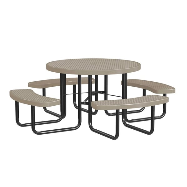 Expanded Metal Portable 46In Round Table - HT46ROP-BEIGE