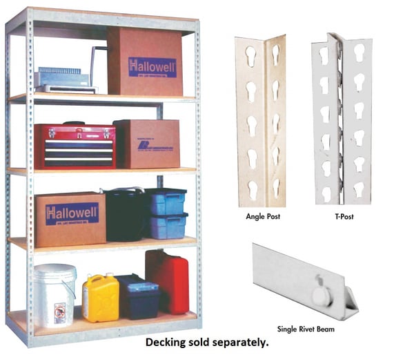 Hallowell Rivetwell™ Shelving With Single Rivet Beam - HSRS481284-6AP