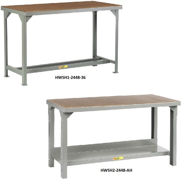 All-Welded Steel Workbenches With Hardboard Top - HWSH1-2448-AH