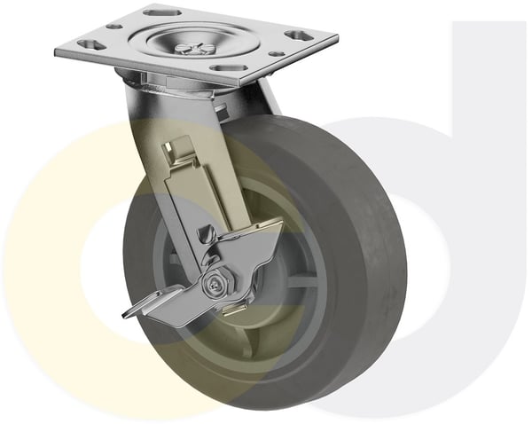 CasterDepot Top Plate Casters - Thermo-Rubber Wheel - Capacities Up To 600 Lbs. - HC000.E3E