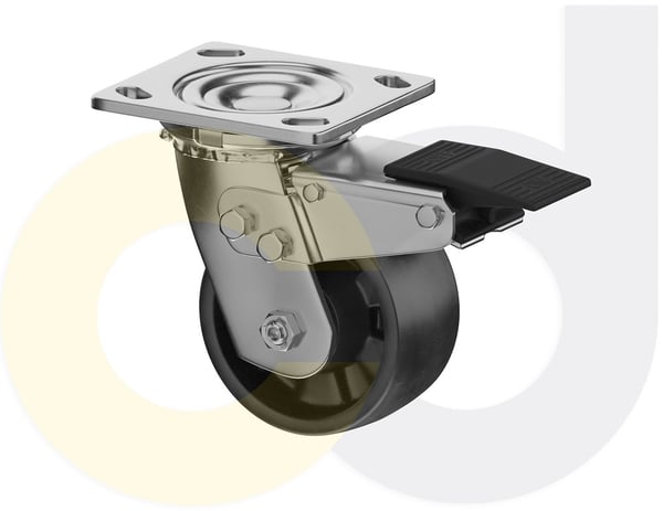 CasterDepot Top Plate Casters - Glass-Filled Nylon Wheel- Capacities Up To 1250 Lbs. - HC016.9DC