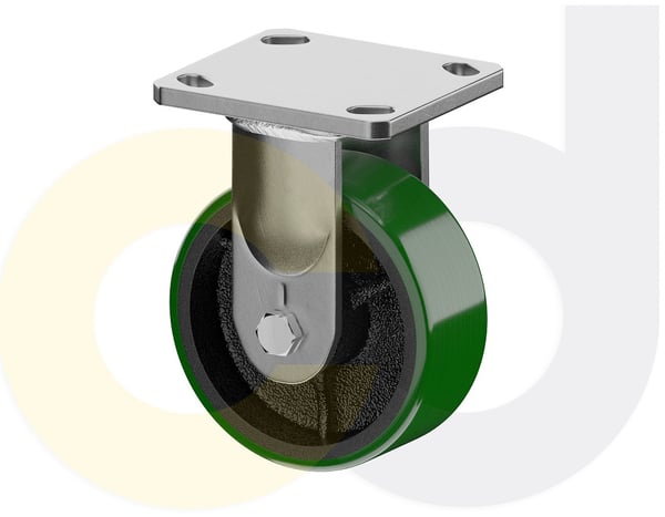 CasterDepot Ergonomic, Top Plate Casters - Poly On Cast Iron Wheel- Capacities Up To 1400 Lbs. - HC091.B5D