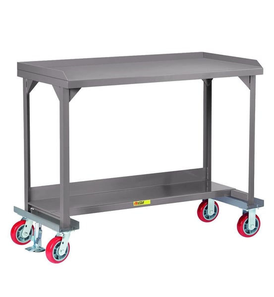 All-Welded Mobile Workbench With Back And End Stops - HWSL2-3660-6PYFL