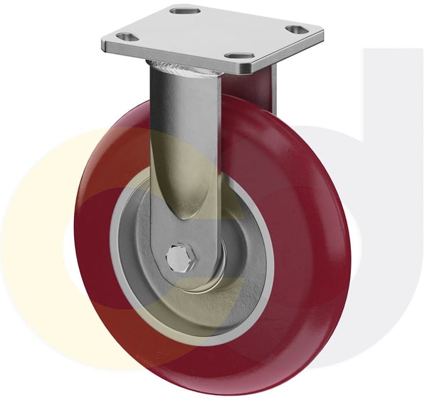CasterDepot Ergonomic, Top Plate Casters - Poly On Aluminum Wheel - Capacities Up To 1500 Lbs. - HC091.BCD