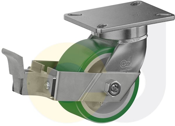 CasterDepot Top Plate Casters - Poly On Cast Iron Wheel - Capacities Up To 3500 Lbs. - HC000.4BF