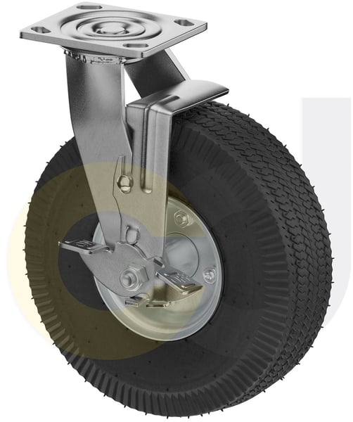 CasterDepot Top Plate Casters - Pneumatic Wheel - Capacities Up To 450 Lbs. - HC092.1D7
