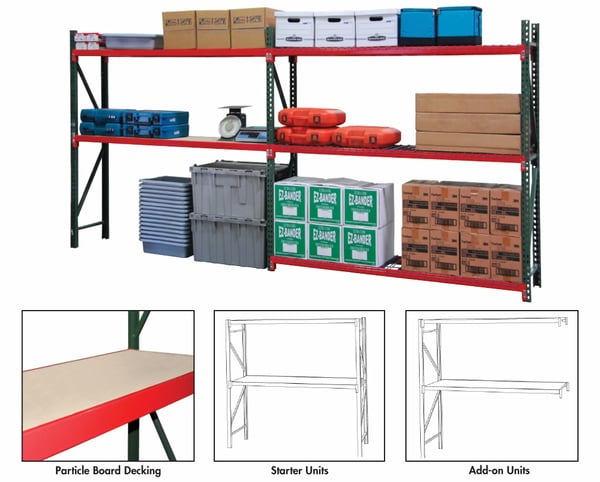 FastRak™ Bulk Storage Rack Units With Particle Board Decking - HKS3-4836120W